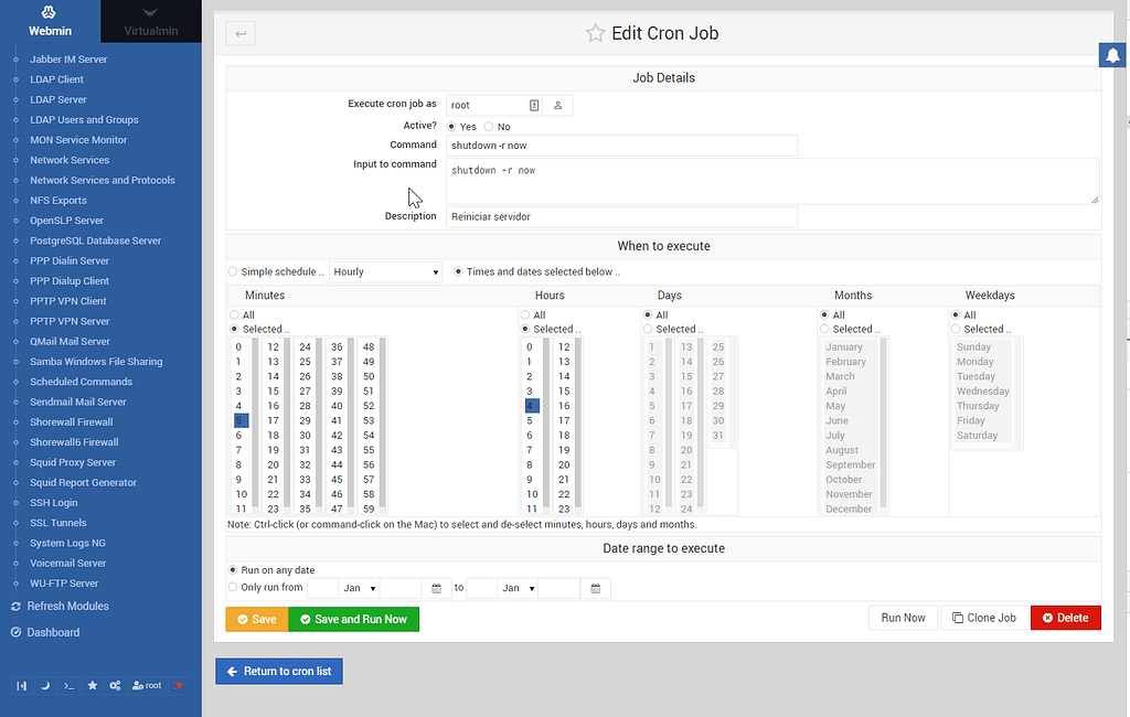 Create A Scheduled Cron Jobs Help Home For Newbies Virtualmin Community