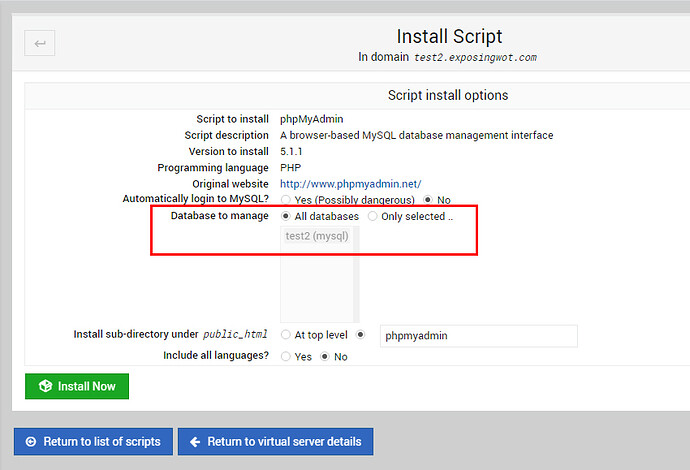 phpmyadmin install