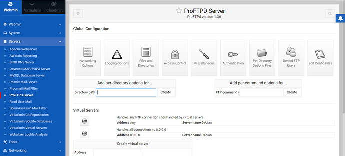 FTP Server settings