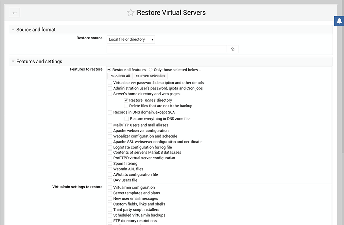 Screenshot 2021-07-13 at 18-22-06  Restore Virtual Servers — Webmin 1 973 (CentOS Linux 7 9 2009)