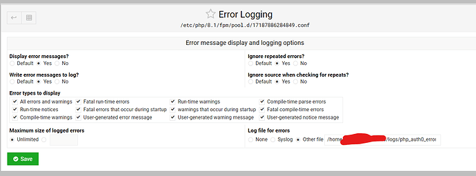 error logging