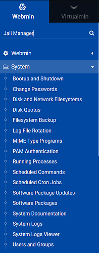 webmin - system