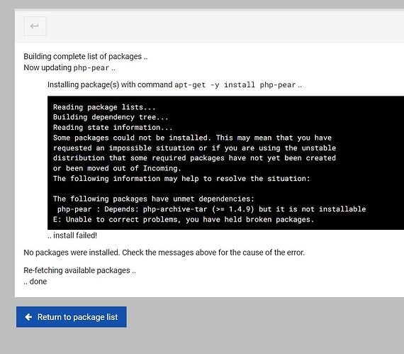 PHP Pear error