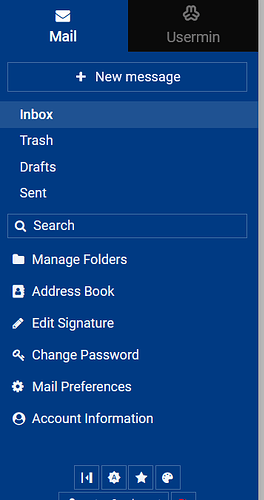 Usermin-menu