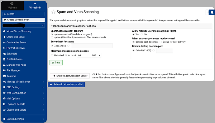 Screenshot 2026-09-25 at 22-28-31 Spam and Virus Scanning — Webmin 2.670 on s1 (Ubuntu Linux 24.04.5)