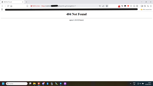 404 not_found error when the Nginx Virtualmin config is active
