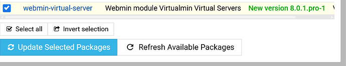 webmin-pro upgrade