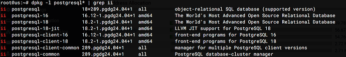 dpkg postgresql