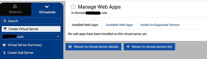 no web app in domain