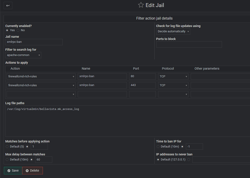 Custom Fail2Ban jain for xmlrpc.php - Help! (Home for newbies