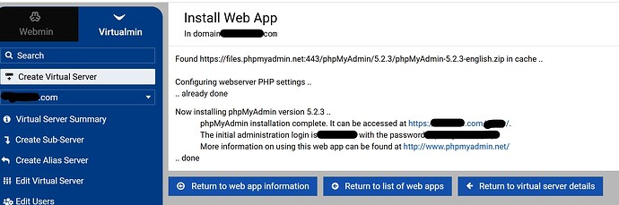 installed php in one domain