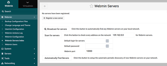 webmin Servers Index 2