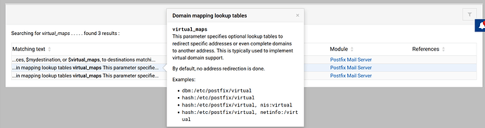 screenshot of search for  showing a help file for "Domain mapping lookup tables" opened