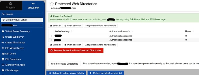 protected directories