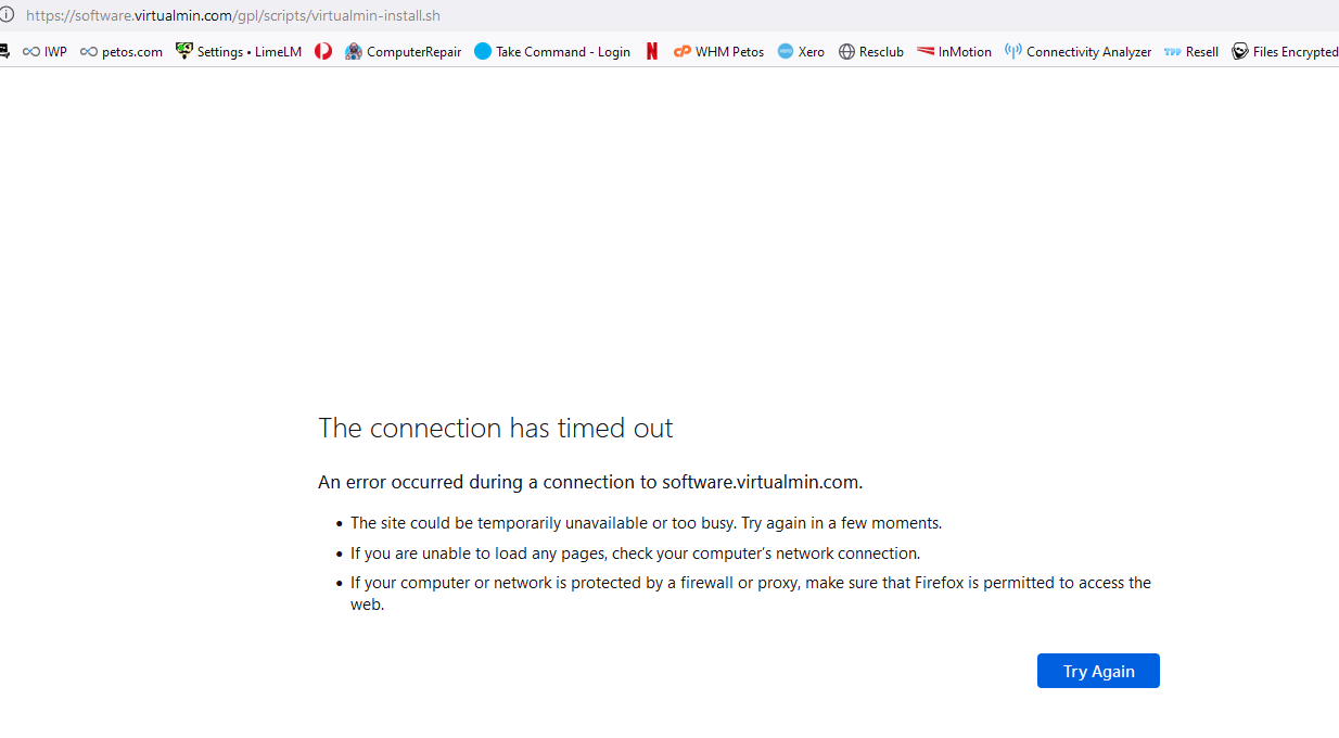 I couldn't connect to virtualmin error - Virtualmin - Virtualmin 